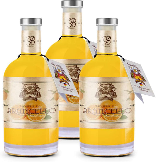 Licor De Laranjas Arancello Brennstube - Receita Original - Kit com 3 garaffas